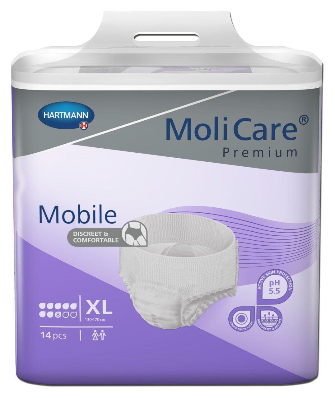 4052199275604-1-1.jpg MoliCare Premium Mobile 8 Drops XL – 14 Pieces | High Absorbency Pull-Up Incontinence Pants - Image 1