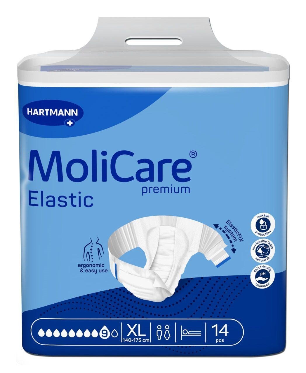 4052199299587-1-1.jpg MoliCare Premium Elastic 9 Drops XL 14 pieces | High Absorbency Adult Diapers - Image 1