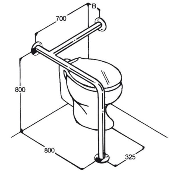 Toilet Rail: Type 011: Concealed Flanges