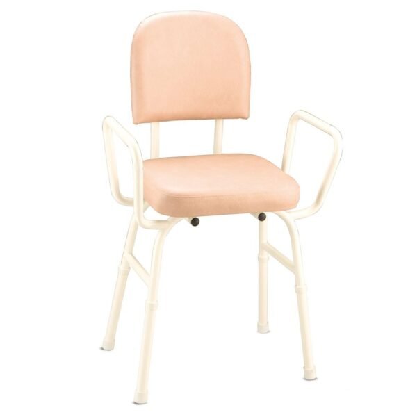 Kitchen Stool With Arms Care Quip: Champagne Vinyl