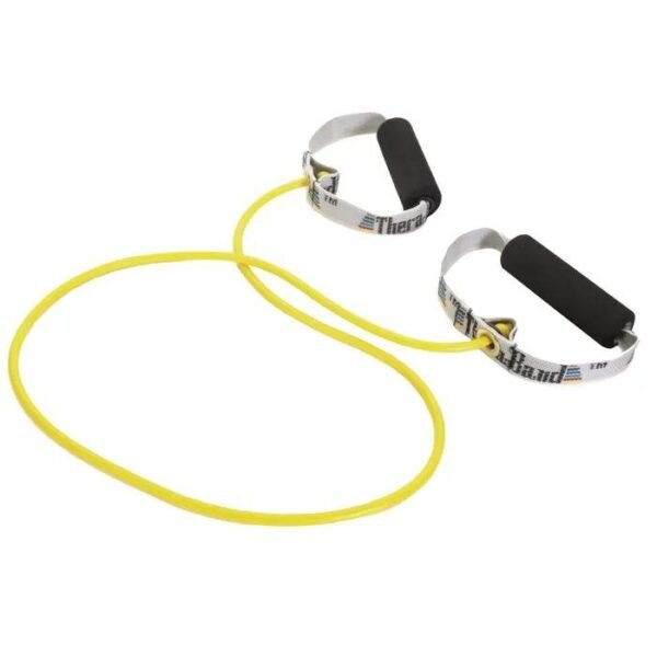 TheraBand Tubing with soft handles, Yellow, Thin, 1.21m, Retail pack