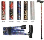 Days Folding Patterned Walking Stick – Paisley