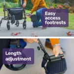Equipmed SmartRoller 2-in-1 Rollator Wheelchair sydney nsw